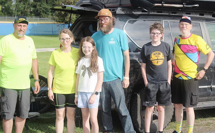 Members of the Osborn Family, who hail from Lansing, Hastings and Marshall, camped out Thursday night at Gladwin High School on their way to Mackinaw City with the DALMAC bicycle tour.