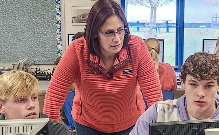 Pictured is Heather Crowl, Scholarship Coordinator for the Midland Area Community Foundation, during a recent trip to educate Gladwin High School students on the scholarship application process.