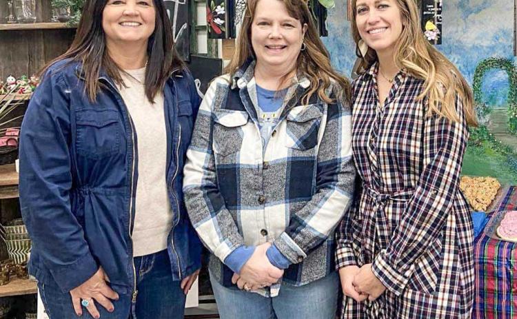 Pictured from left to right are: Donna Cameron, Janice, and Leah Mead during Village Flowers &amp; Gifts 30th anniversary.