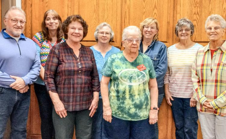 Pictured is the 2024 board, all of whom serve to bring more art opportunities to Gladwin County. Front row, pictured left to right: Andy Gray, President; Carol Fink, Director; Mary Markum, Secretary and Judy De Bolt, Director. Sheila S. Auer, Director, is not pictured. In the second row, left to right are: Rebecca Spohn, V. P.; Cora Hartman, Director; Jan Berg-Rezmer, Treasurer; and Dorothy Kolhoff, Director.