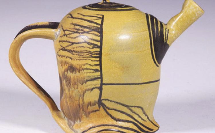 Would you put a teapot like this on a display shelf or on the table? Many modern studio ceramics could go either way. THOMASTON PLACE AUCTION GALLERIES