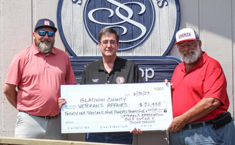 On June 30, the Gladwin County Veterans Affairs received $21,935 dollars at the Veterans Appreciation Golf Outing at Sugar Springs Golf Course.
