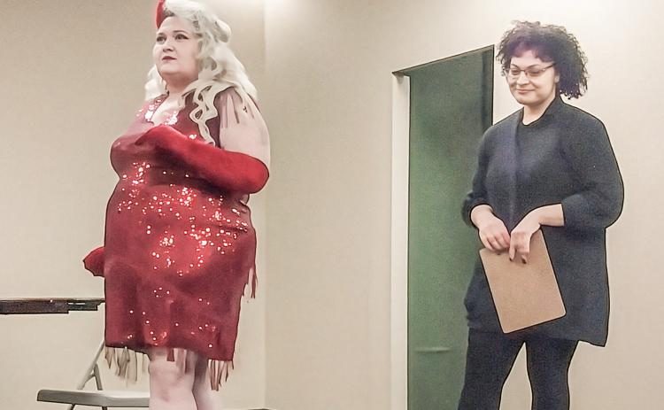 Sam Donaldson and Alex Ross rehearse for GAFT’s murder mystery, I Love You To Death.