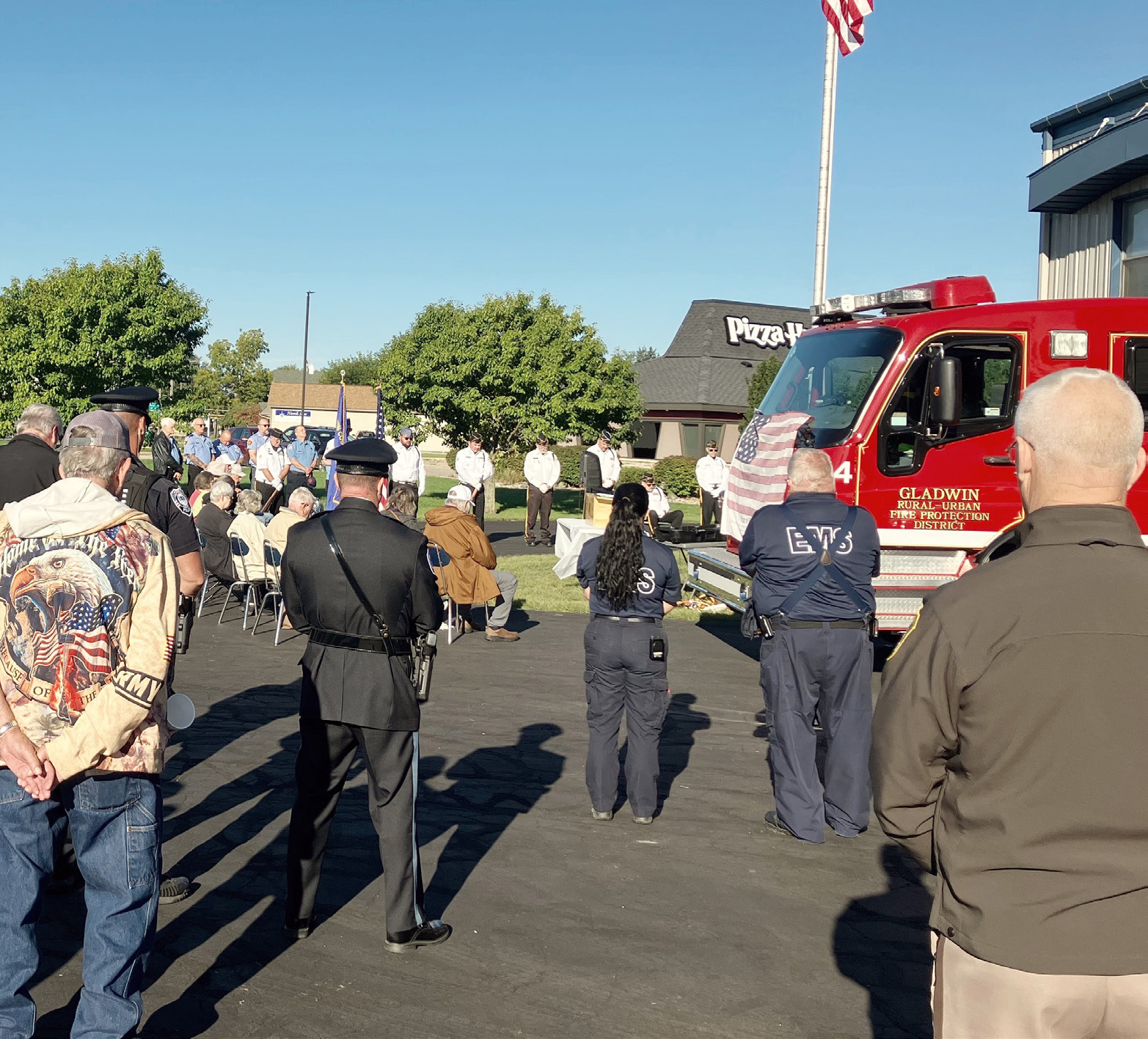 Law enforcement and other first responders gathered with members of the public Friday morning at the Gladwin Fire Station for a ceremony commemorating the 25th anniversary of the 9/11 terrorist attacks.