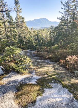 Pictured above is a view of Mt. Katahdin from Rainbow Ledges.
