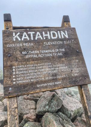 Pictured above is the famous sign at the summit of Mt. Katahdin.