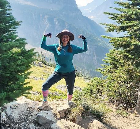 Gladwin native Becca Corah strikes a pose on a mountain hike. Corah is participating in a climb at the Grand Canyon in October to raise awareness for Kidney Donor Athletes.