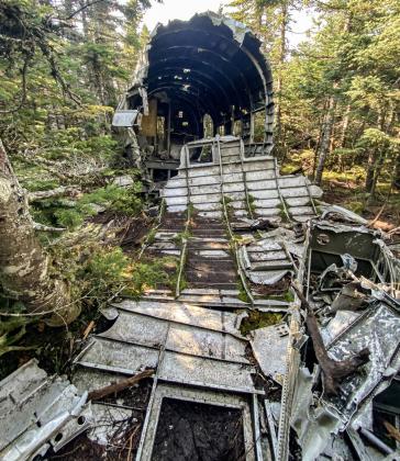 Debris from a Douglas DC-3 lays at the top of Mount Success near Berlin, New Hampshire.