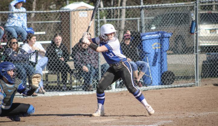 Gladwin’s Liz Winchester gets ready to rip during a recent game. Winchester had four hits in a doubleheader sweep of Roscommon last week.