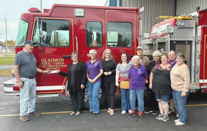 Gladwin Firefighters Association presented a check for $1000 to Hospice of Gladwin Area. This is a gift from the annual golf outing.