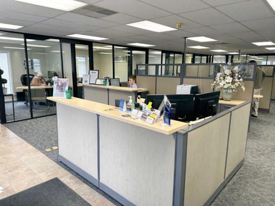 Schumacher Insurance is located at 215 Ross St. in Beaverton. Inset photo, the interior of the agency was remodeled at the end of 2022.