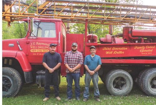 From left to right: Stacey, Joel, and Joe Raymond (missing: Jerry Raymond). These Raymonds are the remaining well drillers in their family who carry on a 100-year-old family business.