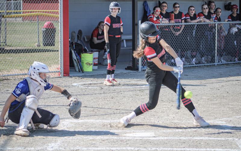 Beaverton’s Harper Pollard had three hits, including a triple, when the Beavers won the first game of last week’s doubleheader with Gladwin.