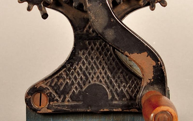 Antique tools can be interesting collectibles. This gadget, a mechanical rope twister, has a patent date of 1901. damage. KOVELS.COM