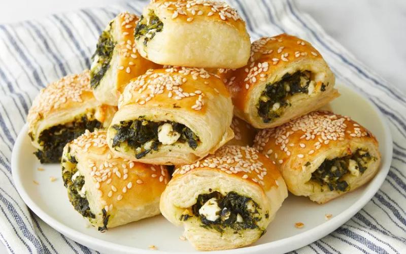 Spinach Rolls with Puff Pastry