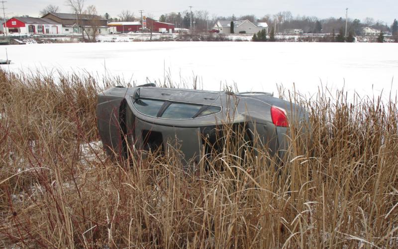 A Midland man was arrested by the Gladwin County Sheriff’s Office for several traffic violations and Carrying a Concealed Weapon after his car was found among the weeds surrounding Ross Lake in Beaverton.