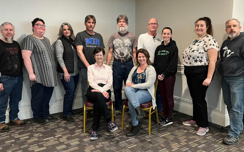 Death of A Hot Sauce Salesman cast pictured are back row: Steven Ulch, Katie Babb, Shiloh Butterfield, David Minor, Kevin Allen, Bill Mason, Sara Sparkman, Keara Hopkins, Karl Hauser; seated are Pam Gorton and Lorraine Carmen.