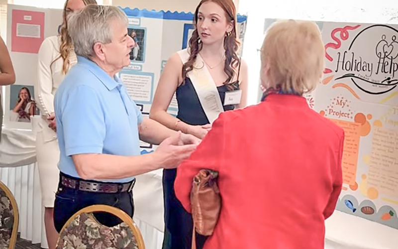 Bob and Nila Frei meet with Ava Nickel at the gala on Saturday.