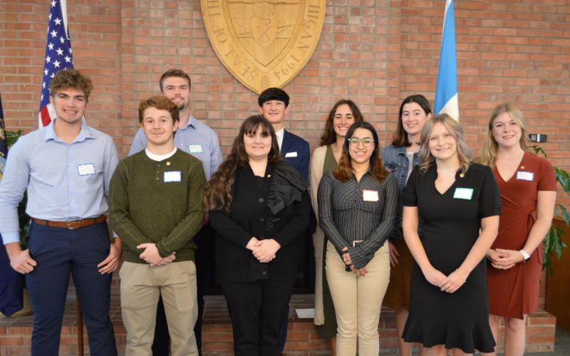 John Alden Chapter Good Citizens front row, left to right: Connor Dee, Ty Murray, Moria Brady, Lydia San Miguel, Reese Hopkins, Grace Kostrzewa. Back row: Nathan Rivard, Steven Hackbarth, Emma Govitz, Miranda Winkles.