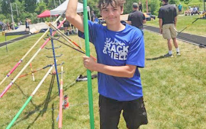 Parker Grove was the only 7th grade boy for Gladwin to qualify, he qualified in the pole vault.