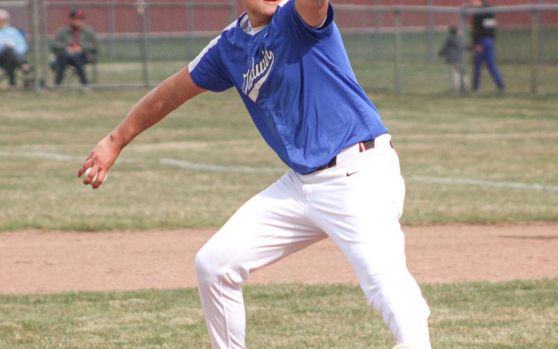 Gladwin’s Mason Meier pitched a shutout against Meridian last week in a doubleheader split.