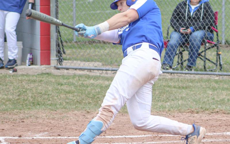 Gladwin’s Jayden Mieske helped power a doubleheader sweep of Harrison last Tuesday.