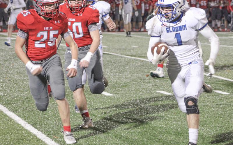 Gladwin senior Trace Corlew had a big night in his final high school game, accounting for almost 200 total yards in a third-round loss at Frankenmuth Friday.