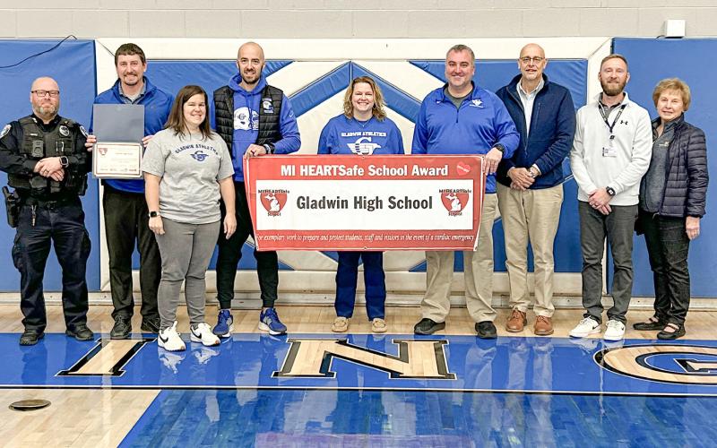 Gladwin High School has a new banner to hang after being designated a MI HEARTSafe School. The staff worked with MyMichigan Health and local first responders to prepare a plan of action in the event of a medical emergency.