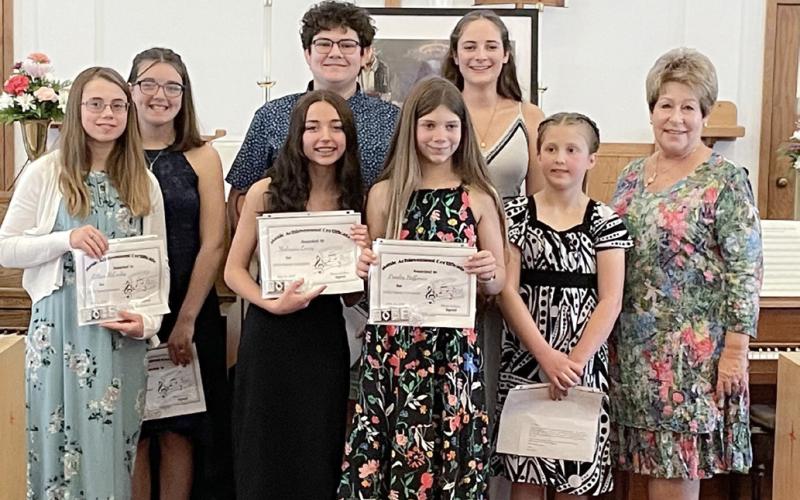 Pictured, left to right: Lillian McCauley, Avery Dee, Malaysia Coney, Cavan Kirkpatrick, Presley Hoffman, Lexi Kirkpatrick, Norah Brown, and Sherrie Graham.