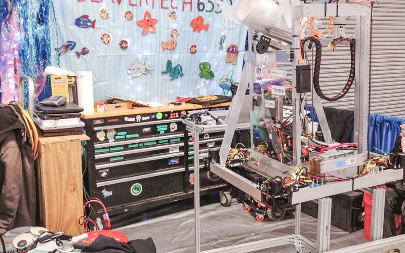 Here is Beaverton’s pit and the robot prior to last weekend’s competition in Mt. Pleasant.