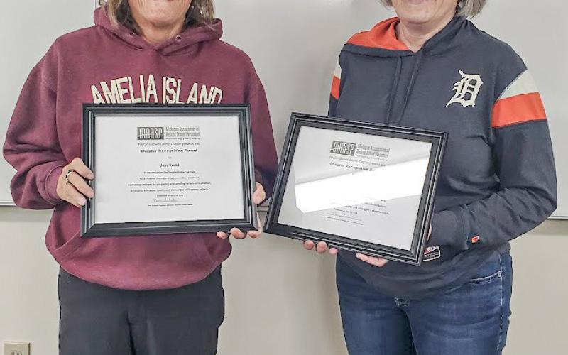 Pictured are Jen Todd and Denise Windy who received MARSP-Gladwin County Chapter service awards.
