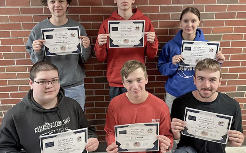 Pictured in back row, left to right: Brooklyn Zemko (Clare), Evan Umphrey (Harrison), Lauren Nobach (Gladwin), Tommie Murrell (Beaverton), Kelsey Kihn (Farwell), Chrissa Morgan (Farwell), Gabriel Lewis (Harrison). Front row, left to right: Jacob Bowermaster, Alekz Shook (Gladwin), Mason Root-Pyle (Harrison), Payton Corrigan (Beaverton), Dyanne Andrews (Harrison), and Aiden Samalik (Gladwin).