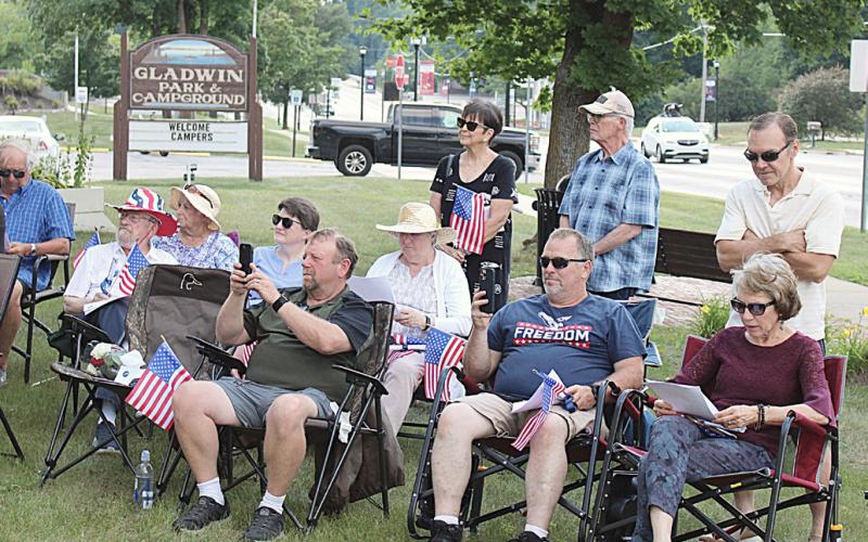 Gladwin County citizens gathered to commemorate the 250th anniversary of the first public reading of the Declaration of Independence on July 8, 1776.