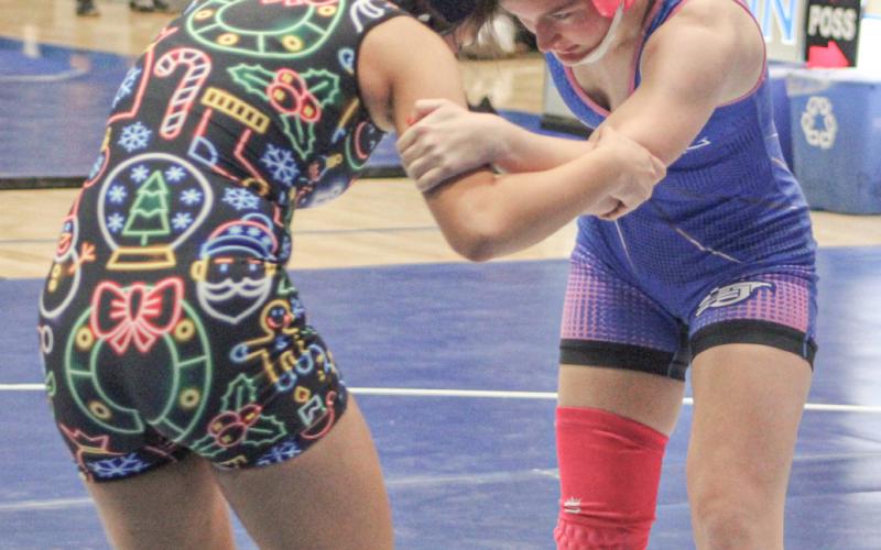 Gladwin’s Abby Thume won the gold medal at 120 Friday during an individual tournament hosted by the Flying G’s.