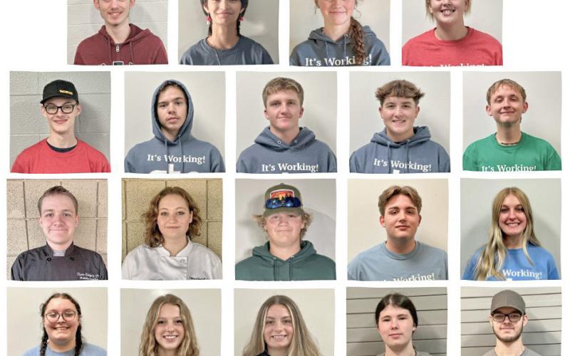 Pictured in first row, left to right: Logan Corrigan, Cienna “Cam” Bates, Hope Van Tiem and AnnMarie: second row: Nicholas McClain, Ethan Morford, Adin Drake, Matthew Mast and Gabriel Lewis; third row: Malcolm Crawford, Emma Churchfield, Dawson Aldrich, Ashton Kiger and Madison McClenathen; and fourth row: Destiny Breece, Braylin Orton, Kaitlyn Willetts, Chloe Roper and Joe Gendregske.