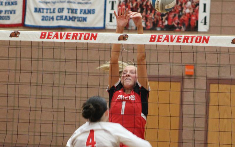 Braylin Orton and the Beaverton volleyball team jumped up and beat Meridian in three sets last week.