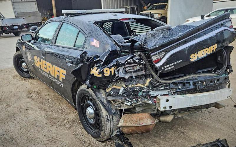 Clare deputy’s patrol car struck