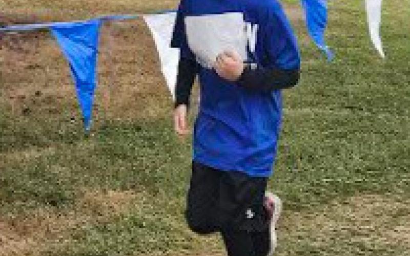 Kale Broadstone is new to the junior high team this year and working hard.