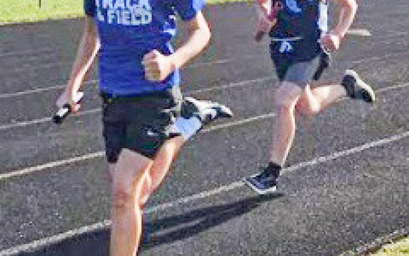 Keaton Mausolf in the 4x400 meter relay team. Keaton was also the best hurdler on the team all season.
