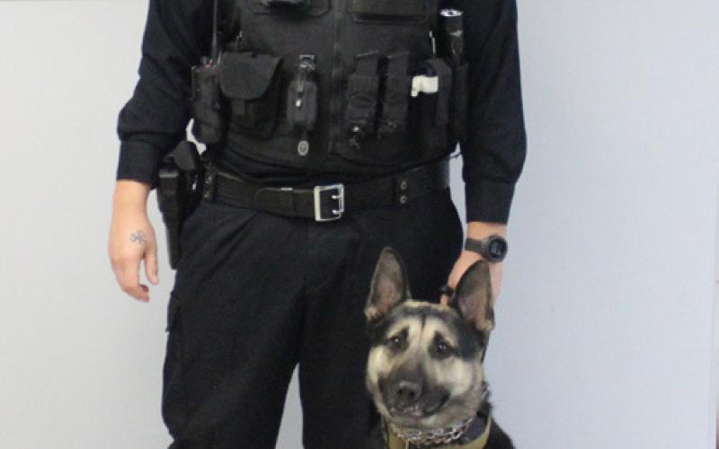 Pictured is Zac Noble and his K-9 Lux.