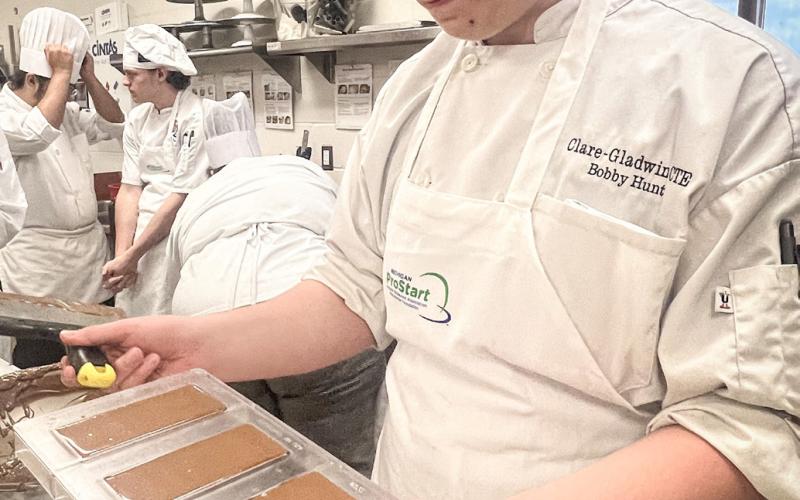 Bob Hunt, a Clare-Gladwin CTE student, takes his passion for cooking to the next level by learning advanced culinary skills at ProStart Summer Camp.
