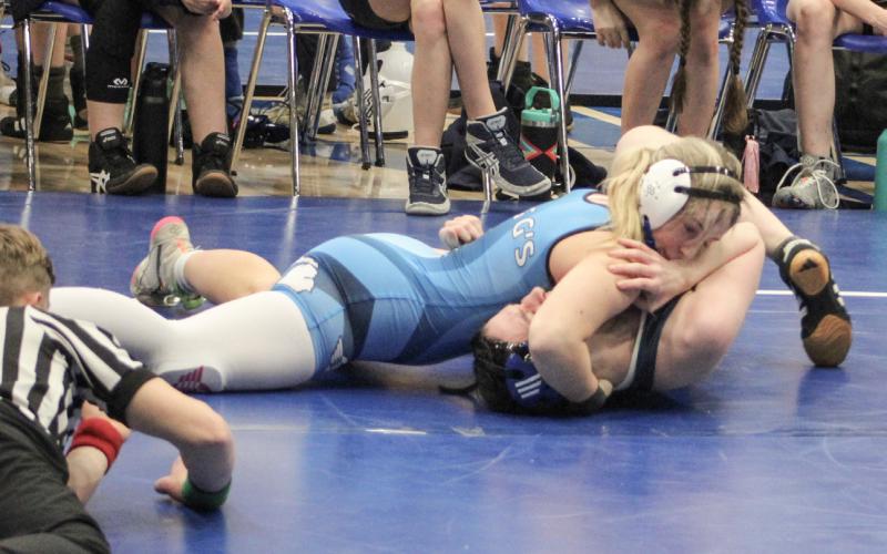 Gladwin’s Lily Miller had a pin at 145 last Wednesday and finished second in her weight class Friday night at the Manton Invitational.