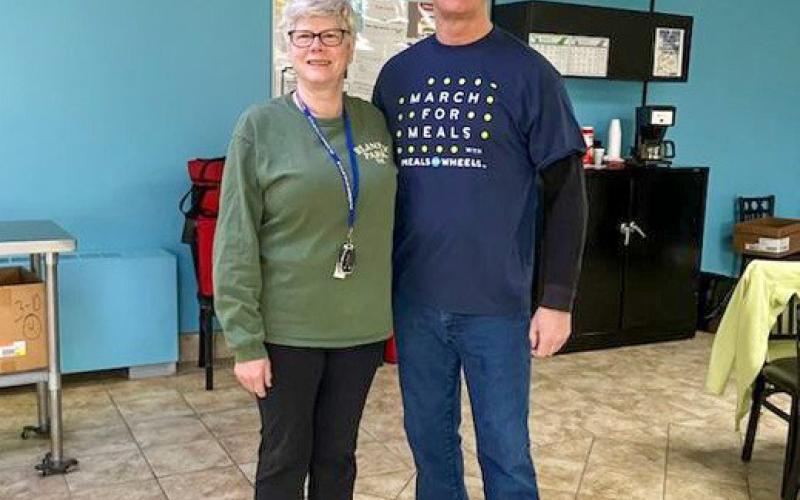 Home Delivered Meal Driver, Kathy Swingle (Sheriff Shea’s cousin), and Gladwin County Sheriff, Mike Shea.
