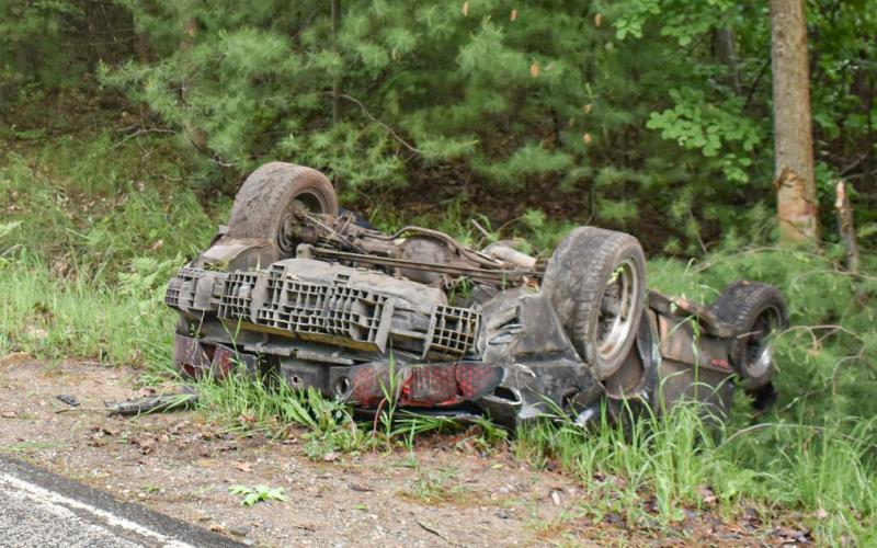 Pictured is the accident on June 9 on Adams Road in Sherman Township.