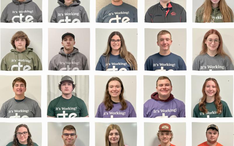 Pictured top row, left to right: Grace Hoag, Ava Geer, Brennan Beemer, Trenton Bush and Haylie Allsop; second row, left to right: Matthew Mast, Owhin Thompson, Josie Dungerow, Casey Brand and Liberty Green; third row, left to right: Brayden Dee, Jesse Huber, Lindsay Ashley, Colton Kleinhardt and Kat Pigeon; fourth row, left to right: Karly Bacon, Matthew Holmes, Clara Wrona, Tustyn Yarger and Tucker Trinca.