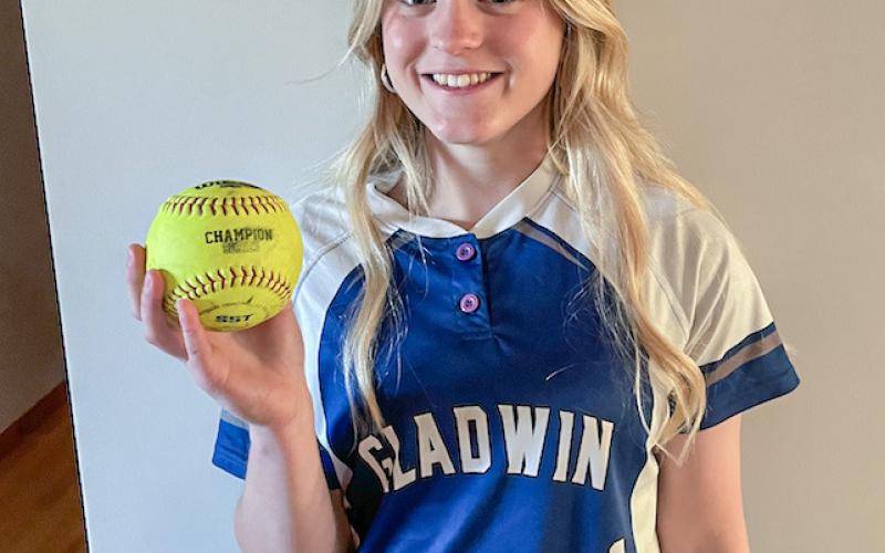 Special congratulations to Gladwin Flying G’s softball member Maddie Cantrell for hitting the first home run of her high school career.
