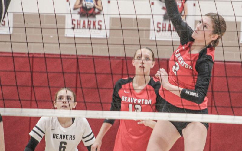 Bryar Pollard pounded down eight kills to help the Beaverton volleyball team to a three-set sweep of visiting Meridian.