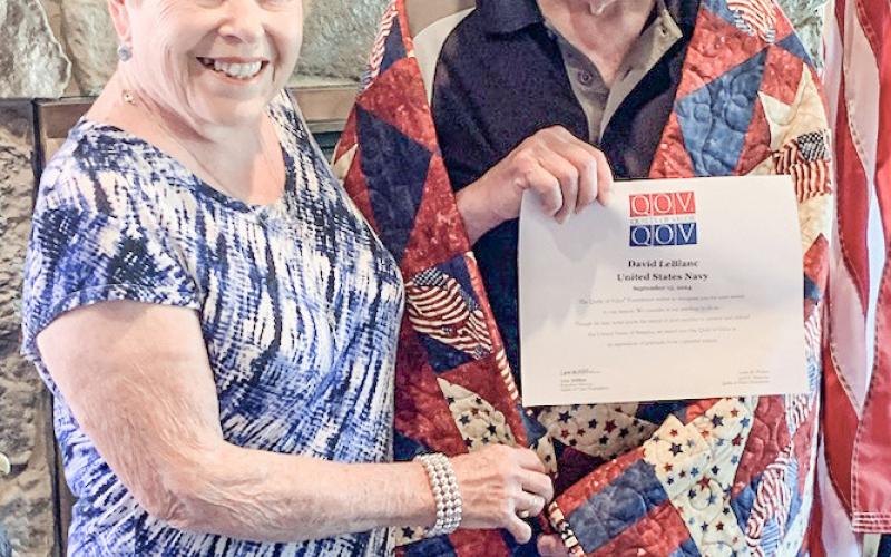 LEBLANC RECEIVES  QUILT OF VALOR