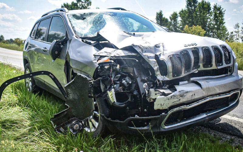 The damage was extensive after a 2006 Jeep Cherokee struck an Amish buggy Friday in Butman Township.