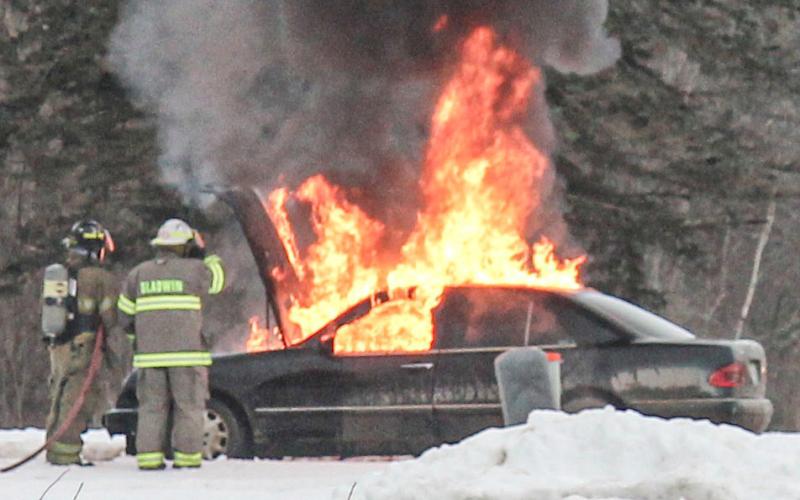 On Tuesday, January 30, at approximately 4 p.m., the Gladwin Rural Urban Fire Department responded to the scene of a vehicle that was engulfed in fire. The vehicle was located on M-18 and was parked at the end of the driveway of a house. The owners of the home had no knowledge or ownership of the vehicle. Only when fire trucks arrived were the homeowners made aware of what was happening in their driveway.